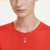  Dây Chuyền Swarovski Idyllia pendant Mixed cuts, Heart, Key, Pink, 18K gold finish 5737290 