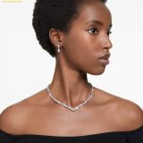  Bộ Trang Sức Dây Chuyền Và Bông Tai Swarovski Mesmera set Mixed cuts, White, Rhodium plated 5674306 