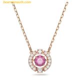  Dây Chuyền, Vòng Cổ Swarovski Sparkling Dance necklace Round, Red, Rose-gold tone plated 5279421 