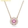 Dây Chuyền, Vòng Cổ Swarovski Sparkling Dance necklace Round, Red, Rose-gold tone plated 5279421