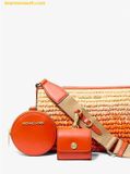  Túi Đeo Chéo Michael Kors Jet Set Small Ombre Straw Crossbody Bag with Case for Apple Airpods Pro 3in1 