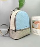  Balo Michael Kors Rhea Medium Color-Block Signature Logo Backpack Xanh Phối Xám Logo 35S5SRAB6V 