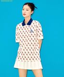  Áo Polo MLB Women's Classic Monogram Allover Pattern Carat LA (Cream) 3FPQM0233-07CRS 