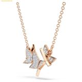  Bông Tai , Khuyên Tai Swarovski Idyllia Lilia necklace Butterfly, White, Rose gold-tone plated 5636422 