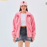  Áo Khoác Lông MLB Ecofur Varsity Jacket 3AFDV0236-45PKM - Hồng 
