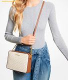  Túi Đeo Chéo Michael Kors Jet Set Large Printed Logo Crossbody Bag 35F8GTTC3B Vanila 