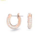  Khuyên Tai, Bông Tai Swarovski Dextera hoop earrings Pavé, Small, White, Rose gold-tone plated 