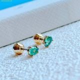  Bông Tai, Khuyên Tai Swarovski Chroma stud earrings Pear cut, Green, Gold-tone plated 5639120 