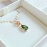  Dây Chuyền Swarovski Chroma pendant Pear cut, Green, 18k gold finish 5648751 