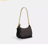  Túi Đeo Vai Coach Teri Mini Crossbody Bag In Signature Canvas CW323 Black Logo 