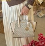  Túi Đeo Chéo Michael Kors Avril Small Logo and Leather Satchel Light Cream Multi 35F4G4VS1B 