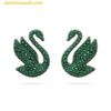  Bông Tai, Khuyên Tai Swarovski Iconic Swan Stud Earrings Swan Green Rose Gold Tone Plated 5650063 