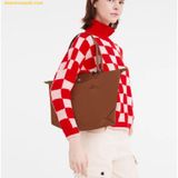  Túi Tote Longchamp Le Pliage Green M Tote Bag Cognac - Recycled canvas 