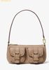 Túi Đeo Vai Michael Kors Zoe Small Pebbled Leather Pochette - 32S5GZCU1L - Xám