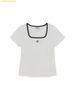  Áo Ôm MLB Women's Basic Square Neck Slim Fit Short Sleeve T-Shirt New York Yankees White 