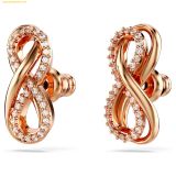  Khuyên Tai, Bông Tai Swarovski Hyperbola stud earrings Infinity, White, Rose gold-tone plated 5684085 