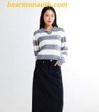  Áo Sweater Len SAPO Cable Semi-Open Sweater SPKWE49G40 Màu Xám 