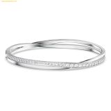  Vòng Tay, Lắc Tay Swarovski Hyperbola bangle Round cut, White, Rhodium plated 5565210 