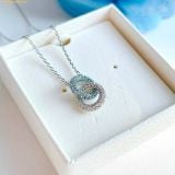  Dây Chuyền, Vòng Cổ Swarovski Dextera necklace Pavé, Intertwined circles, Blue, Rhodium plated 5642883 