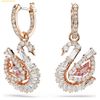  Bông Tai, Khuyên Tai Swarovski Swan drop earrings Pavé, Swan, Pink 5732415 