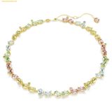  Dây Chuyền Swarovski Gema Tennis necklace Mixed cuts, Multicolored, Gold-tone plated 