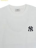  Áo Phông MLB Basic Street Back Letter Oversized Short Sleeve T-shirt New York Yankees 3ATSB1063-50WHS White 