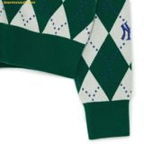  Áo Khoác Cardigan MLB Women's Monogram Sweater New York Yankees 3FKCM0134-50GNS Xanh Lá 