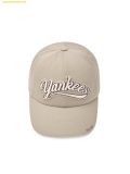  Mũ Lưỡi Trai MLB Varsity Vintage Cursive Damaged Unstructured Ball Cap NY Mg.Beige 3ACPV015N-50BGM 