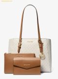  Túi Tote Michael Kors Charlotte Large 3-in-1 Signature Logo Tote Bag Vanila 35F3GCFT9T 