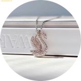  Dây Chuyền Swarovski Swan pendant Swan, Medium, White, Rhodium plated 