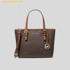  Túi Tote Mini Michael Kors Jet Set Travel Extra Small Logo Top-Zip Tote Bag Powder Blush Brown Logo 