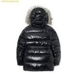  Áo Khoác Phao MLB Glossy Long Puffer Coat With Faux Fur Hood And Belt NY 3FDJB0326-50BKS 