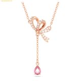  Dây Chuyền, Vòng Cổ Swarovski Volta Y pendant Bow, Pink, Rose gold-tone plated 5647569 