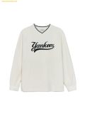  Áo Tay Dài MLB Sportive Varsity Overfit Woven Man-to-Man NY (Cream) 3AMTV0544-50CRS 