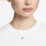  Dây Chuyền Swarovski Una necklace Octagon cut, Blue, Rhodium plated 5640289 