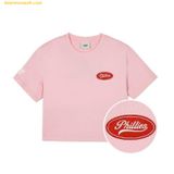  Áo Crop MLB Women's Varsity Crop Slim Fit Short Sleeve T-shirt PHI (L.Pink) 3FTSV1843-10PKL 