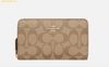 Ví Dài Coach Medium Zip Around Signature Coated Canvas Wallet F88913 Khaki
