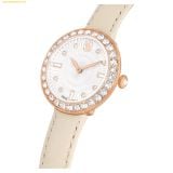  Đồng Hồ Swarovski Matrix tennis 7-link watch Swiss Made, Leather strap, Gray, Rose gold-tone finish 5672968 