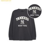  Áo Tay Dài MLB Varsity Graphic Long Sleeve T-Shirt NY (Charcoal Grey) 3ATSV0134-50CGS Đen 