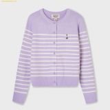  Áo Cardigan WHOAU Steve R-neck Cardigan Màu Tím Kẽ Ngang WHCKF4913F 