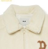  Áo Khoác Lông MLB Ecofur Varsity Jacket 3AFDV0236-43BGL Trắng 