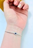 Lắc Tay Swarovski One bracelet Mixed cuts, Heart, Blue, Rhodium plated 5743019 
