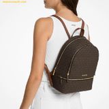  Balo Michael Kors MK Rhea Medium Signature Logo Backpack 35S5GRAB2B Nâu Logo 