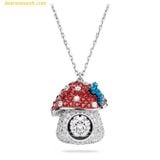  Dây Chuyền, Vòng Cổ Swarovski Alice in Wonderland pendant Mushroom, Red, Rhodium plated 5682811 