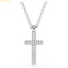 Dây Chuyền, Dây Đeo Cổ Swarovski Insigne pendant Pavé, Cross, White, Rhodium plated