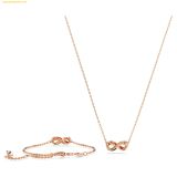  Bộ Dây Chuyền Và Lắc Tay Swarovski Hyperbola set Infinity, White, Rose gold-tone plated 5682483 