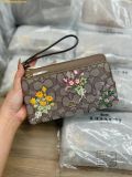  Ví Dài Coach Double Zip Wristlet In Signature Jacquard With Floral Embroidery Oak Multi CEF63 
