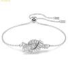 Lắc Tay Swarovski Matrix bracelet Baguette cut, Knot, White, Rhodium plated 5731101