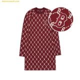  Đầm MLB Women's Diamond Monogram Slim Fit Dress 3FOPM0124-43WIS Đỏ 