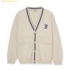  Áo Khoác Cardigan MLB Monogram Jersey Boston Red Sox 3AKCM0344-43CRD Trắng Kem 